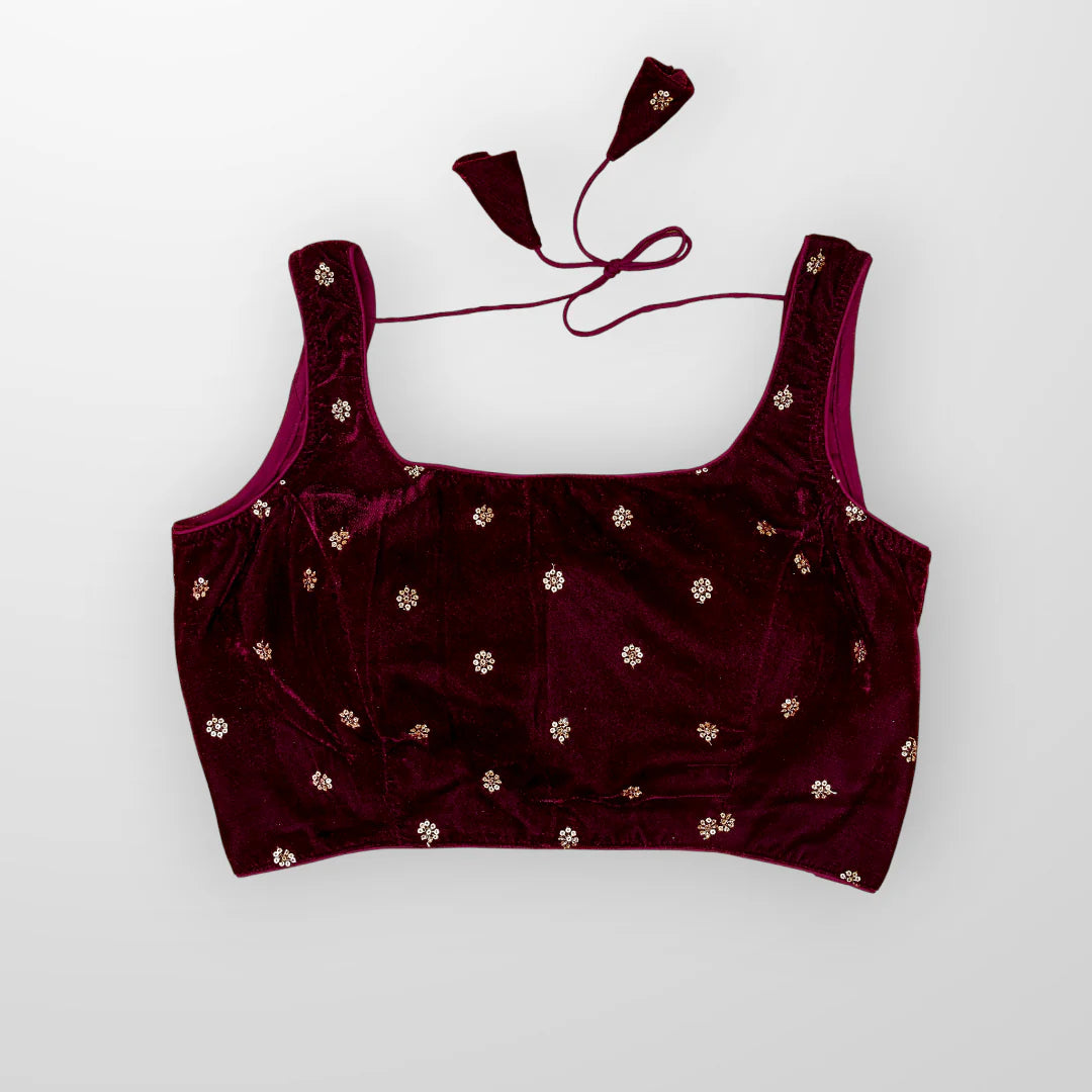Velvet Charm Ready to Wear Square Neck Blouse