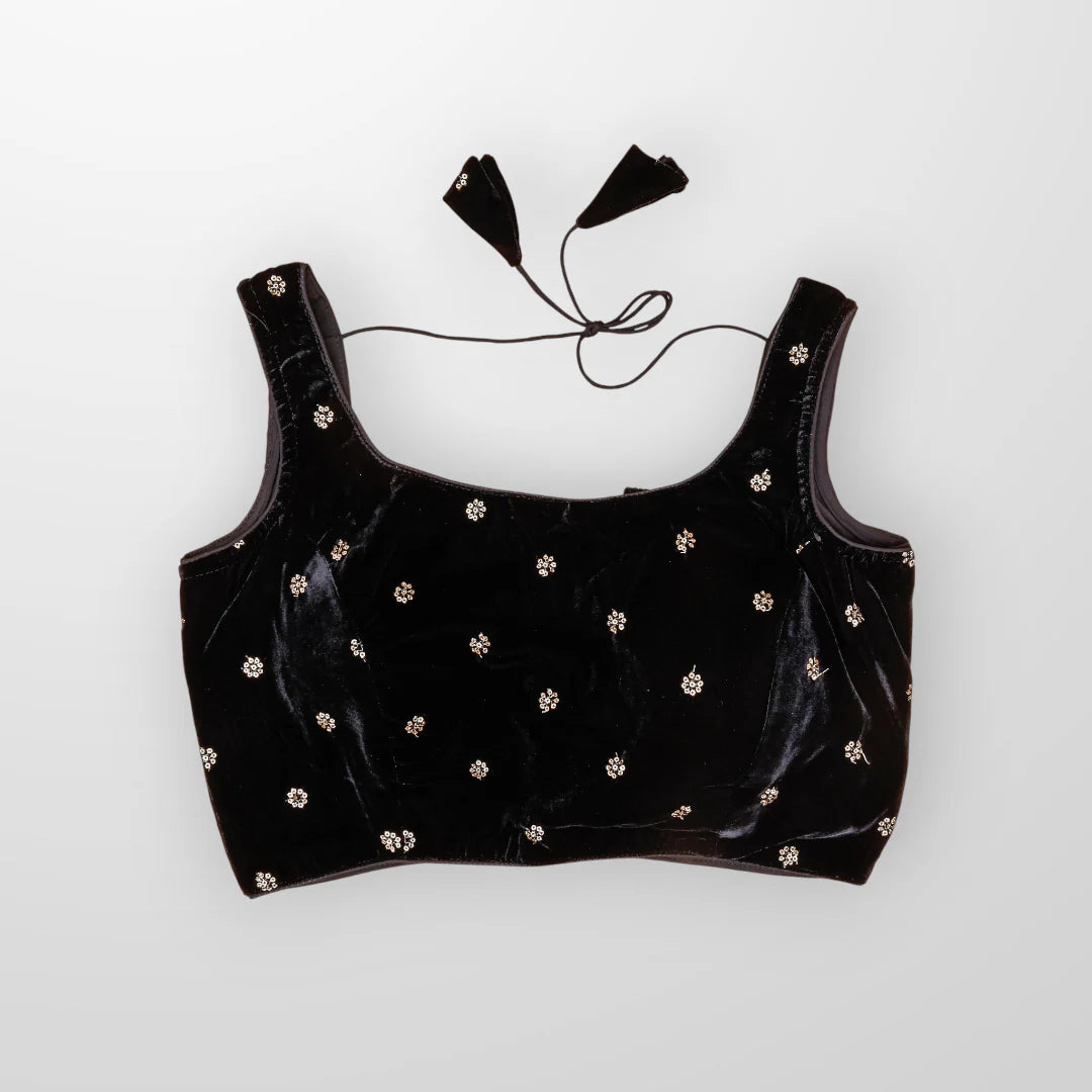 Velvet Charm Ready to Wear Square Neck Blouse