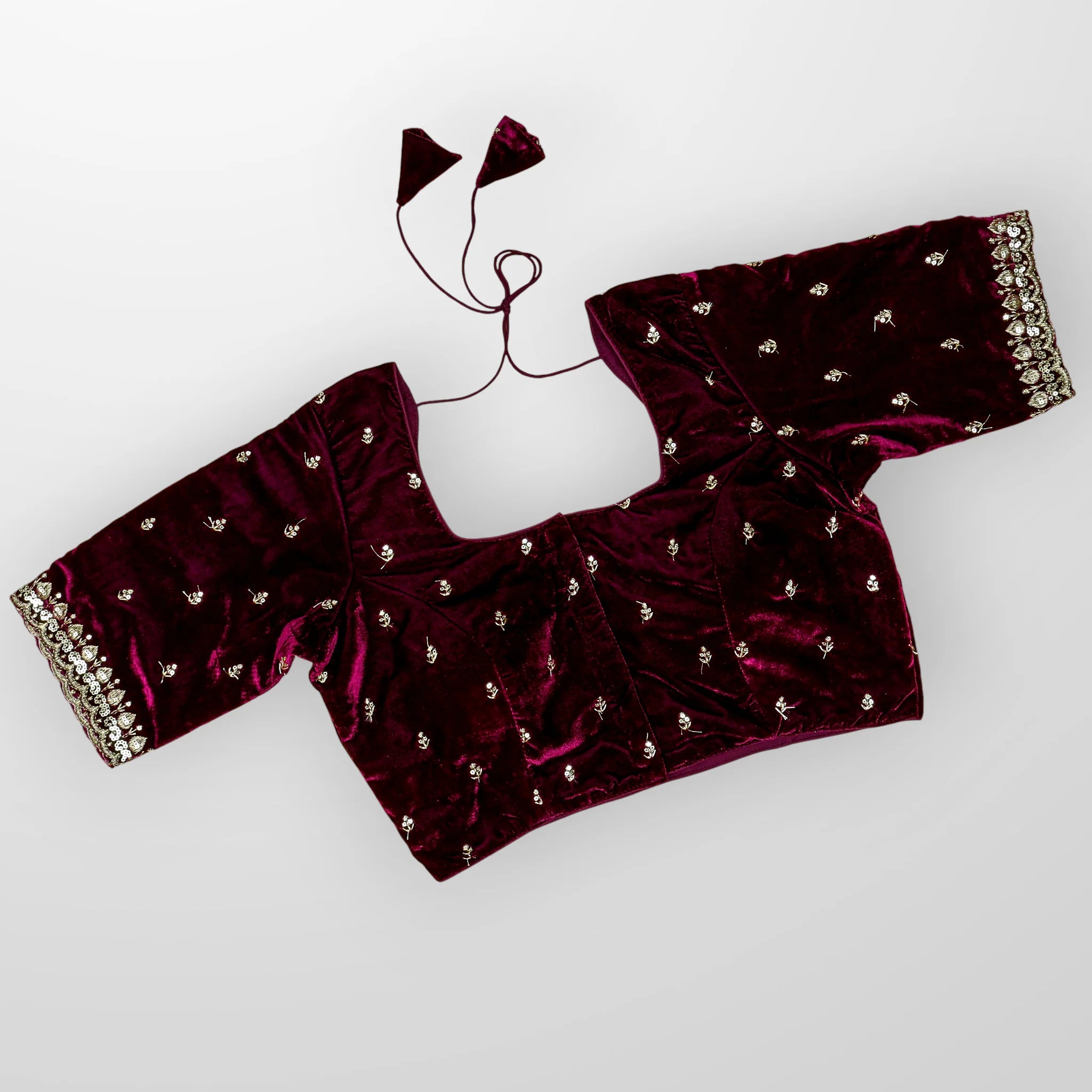 Velvet Square Neck Readymade Blouse