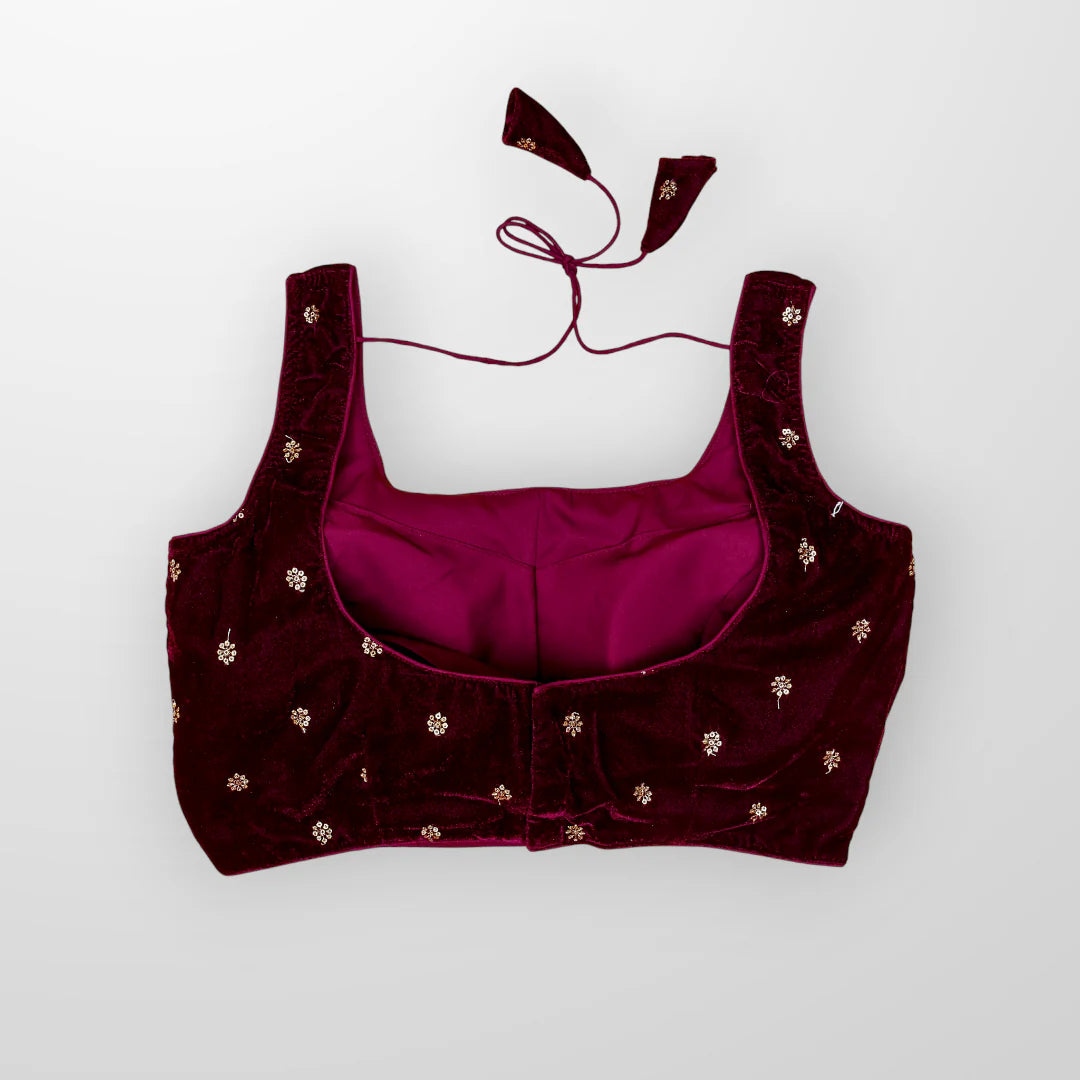Velvet Charm Ready to Wear Square Neck Blouse