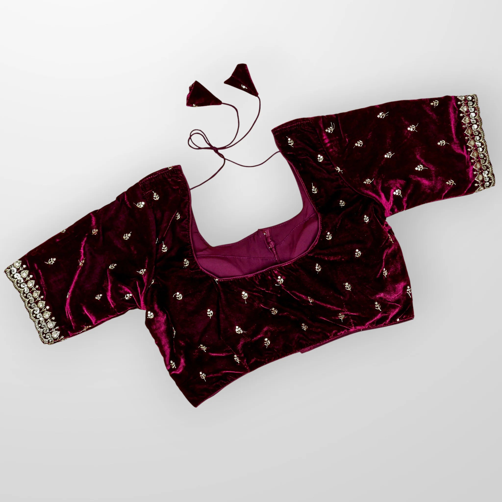 Velvet Square Neck Readymade Blouse