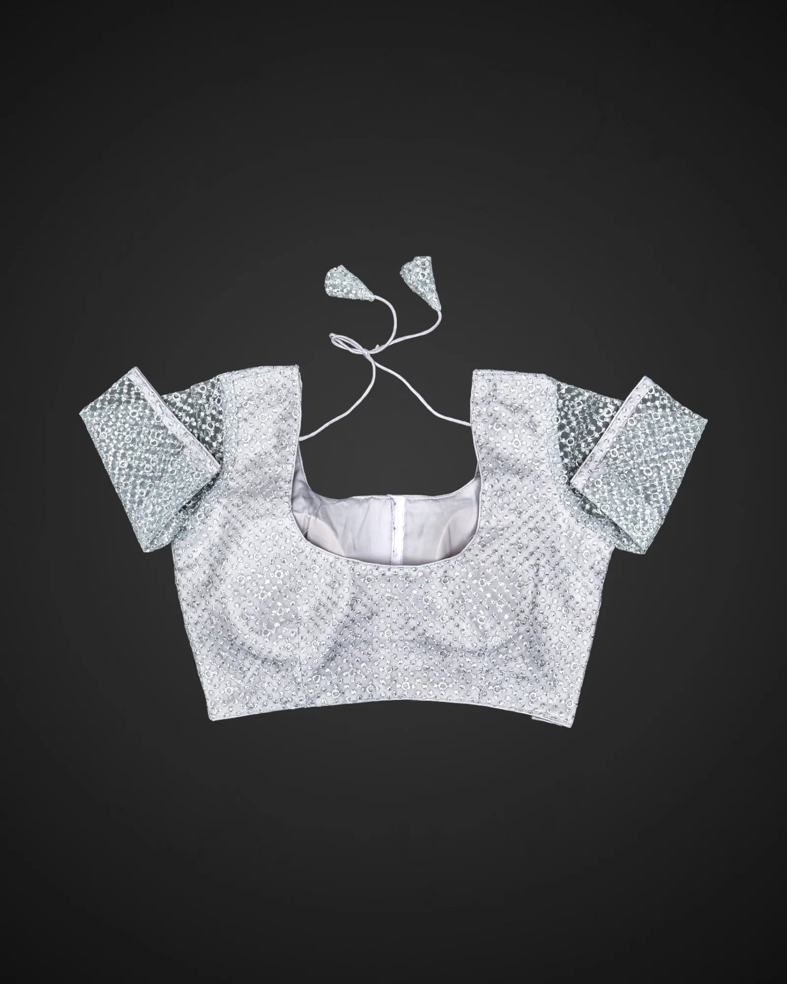Embroidered Net Deep Back Readymade Blouse