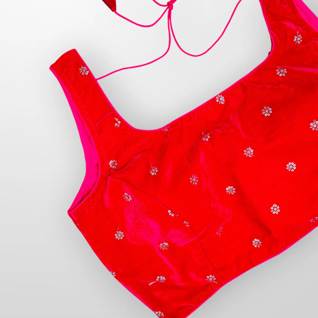 Velvet Charm Ready to Wear Square Neck Blouse