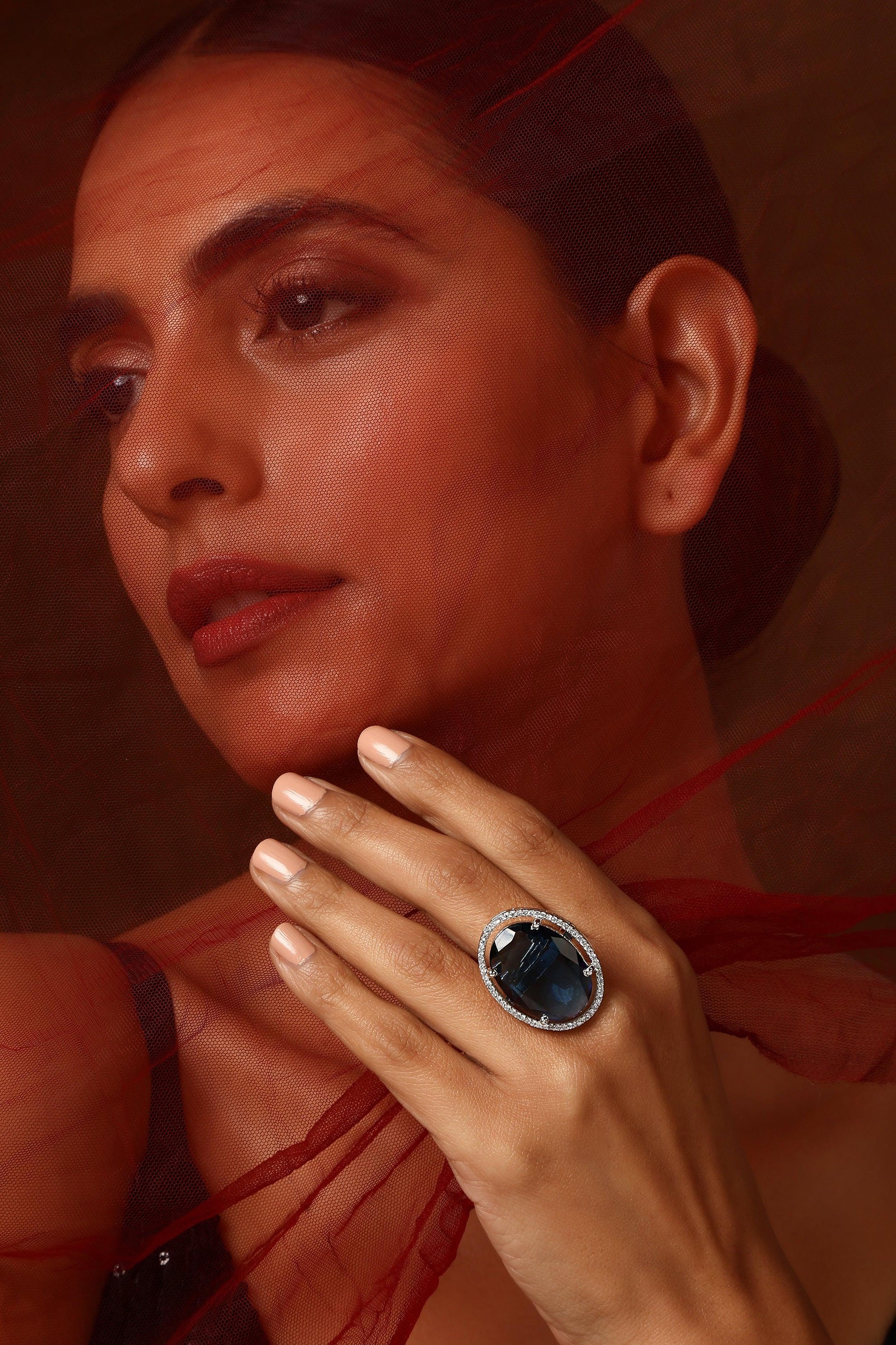 Sapphire Serenity Zirconia Ring - Dyulokha