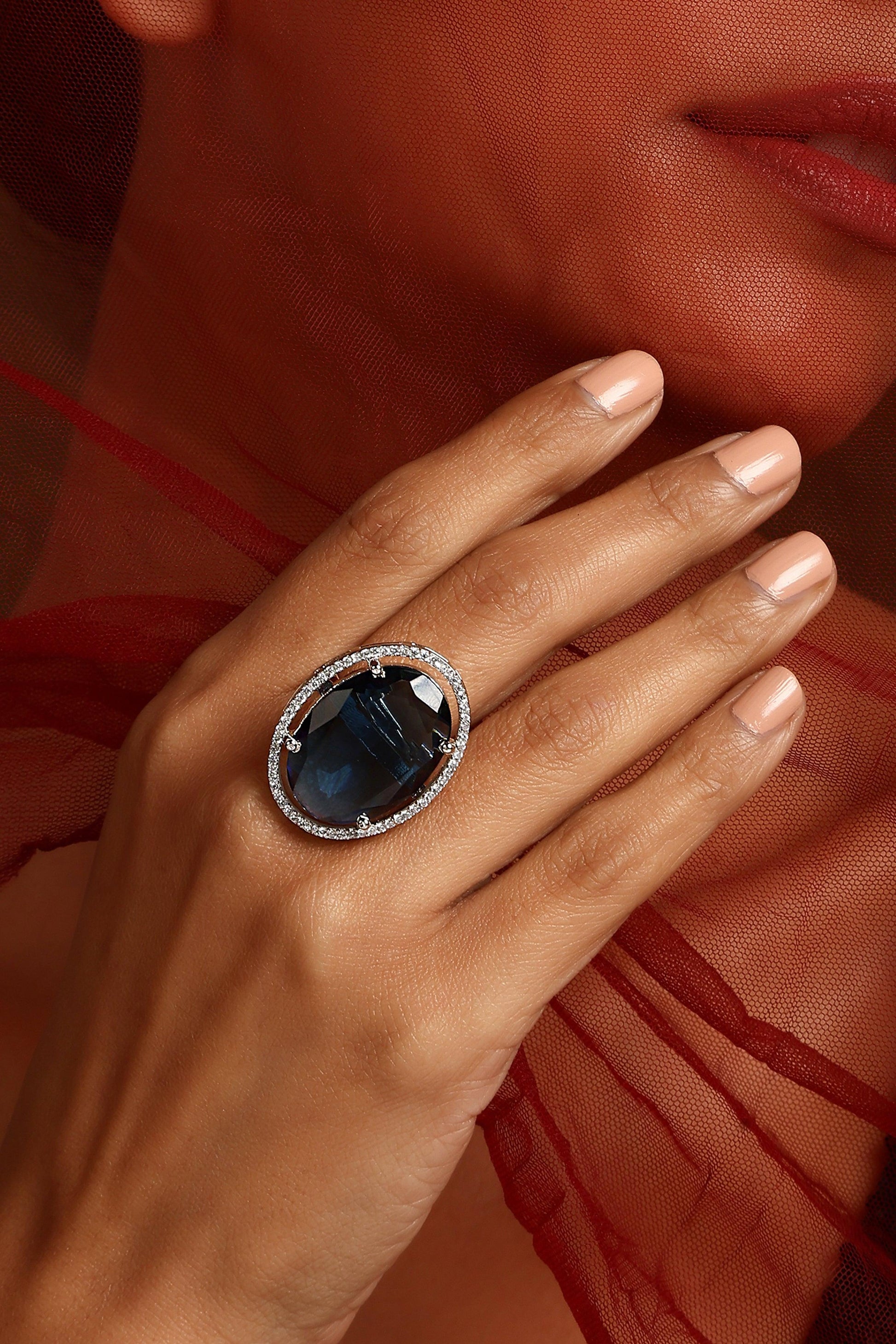 Sapphire Serenity Zirconia Ring - Dyulokha