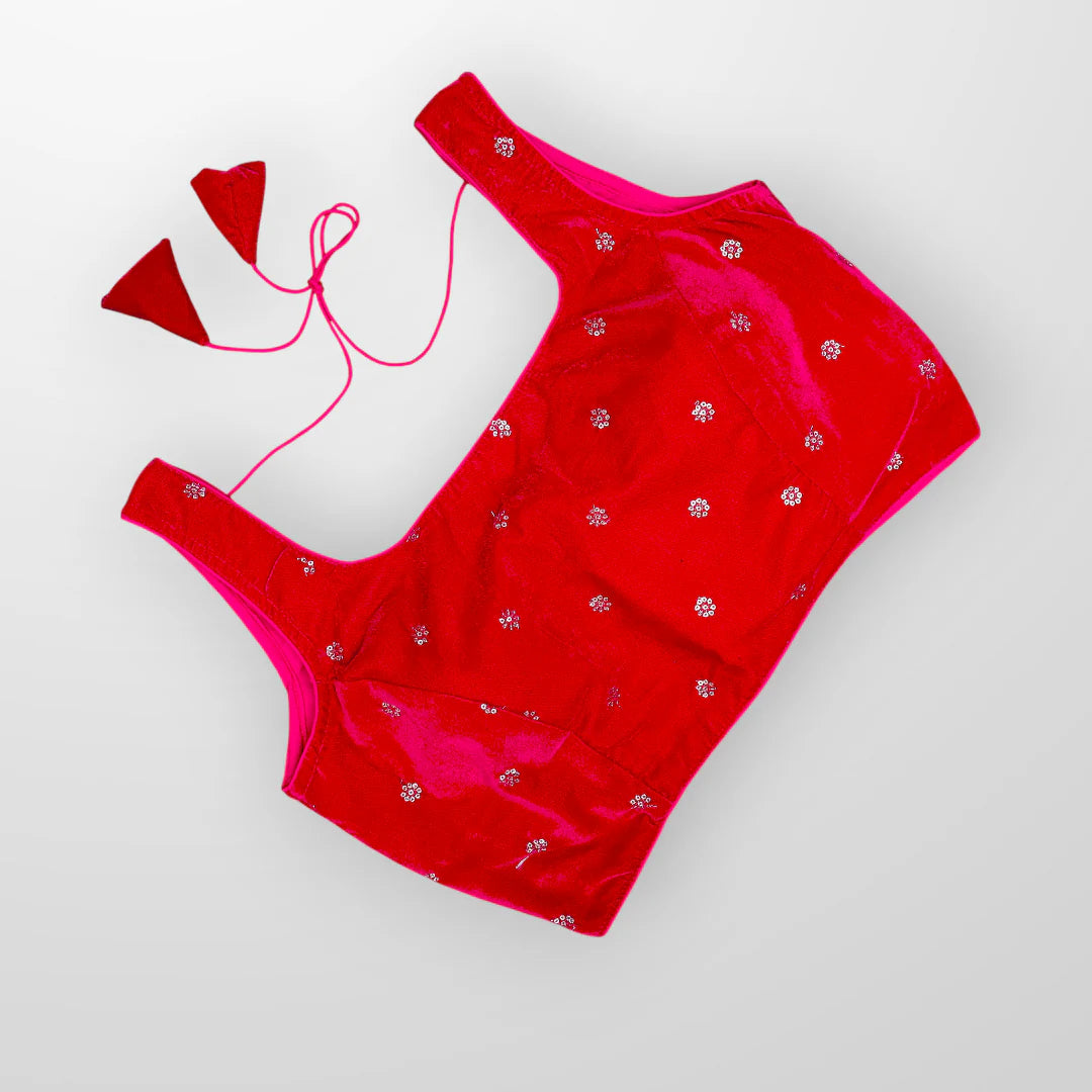 Velvet Charm Ready to Wear Square Neck Blouse