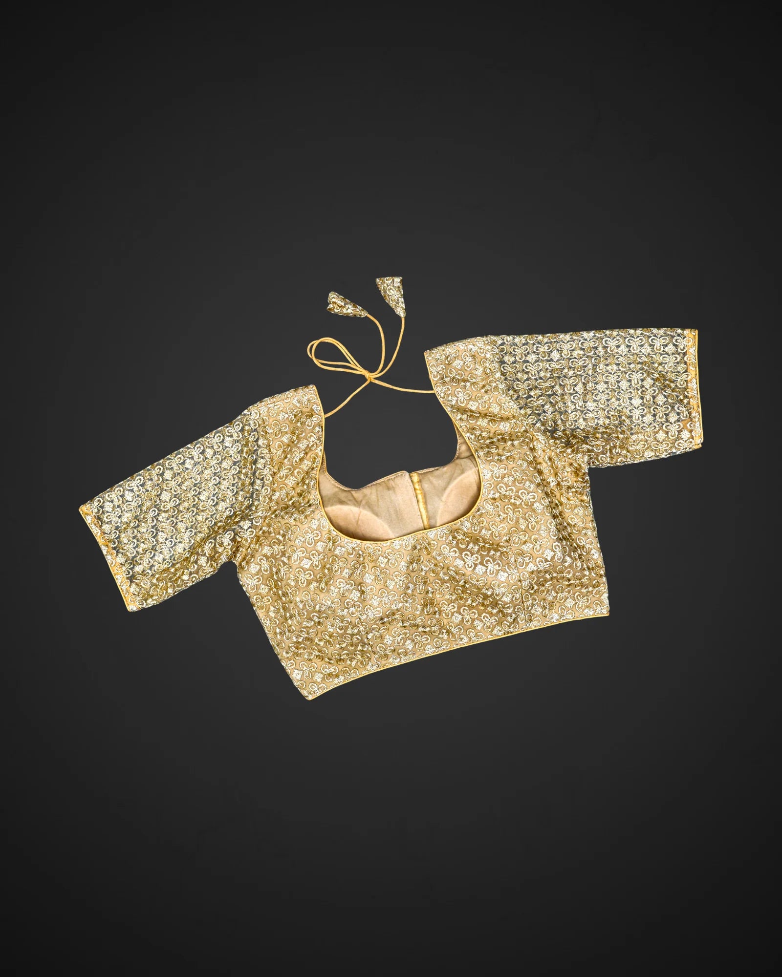 Embroidered Net Deep Back Readymade Blouse