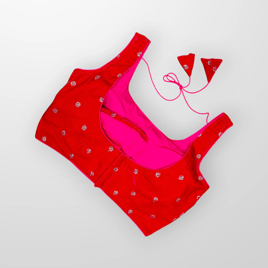 Velvet Charm Ready to Wear Square Neck Blouse