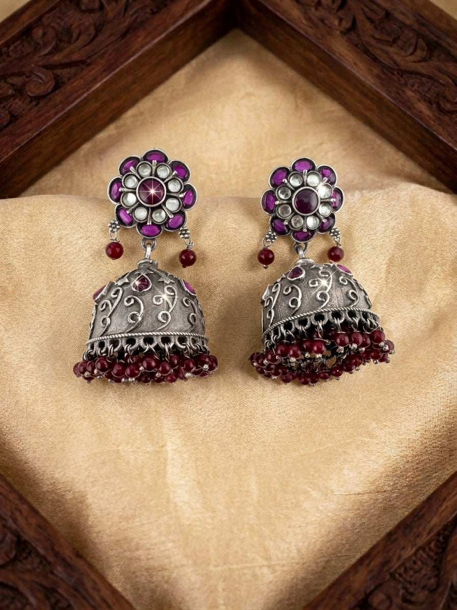 Silver Sway Jhumkas