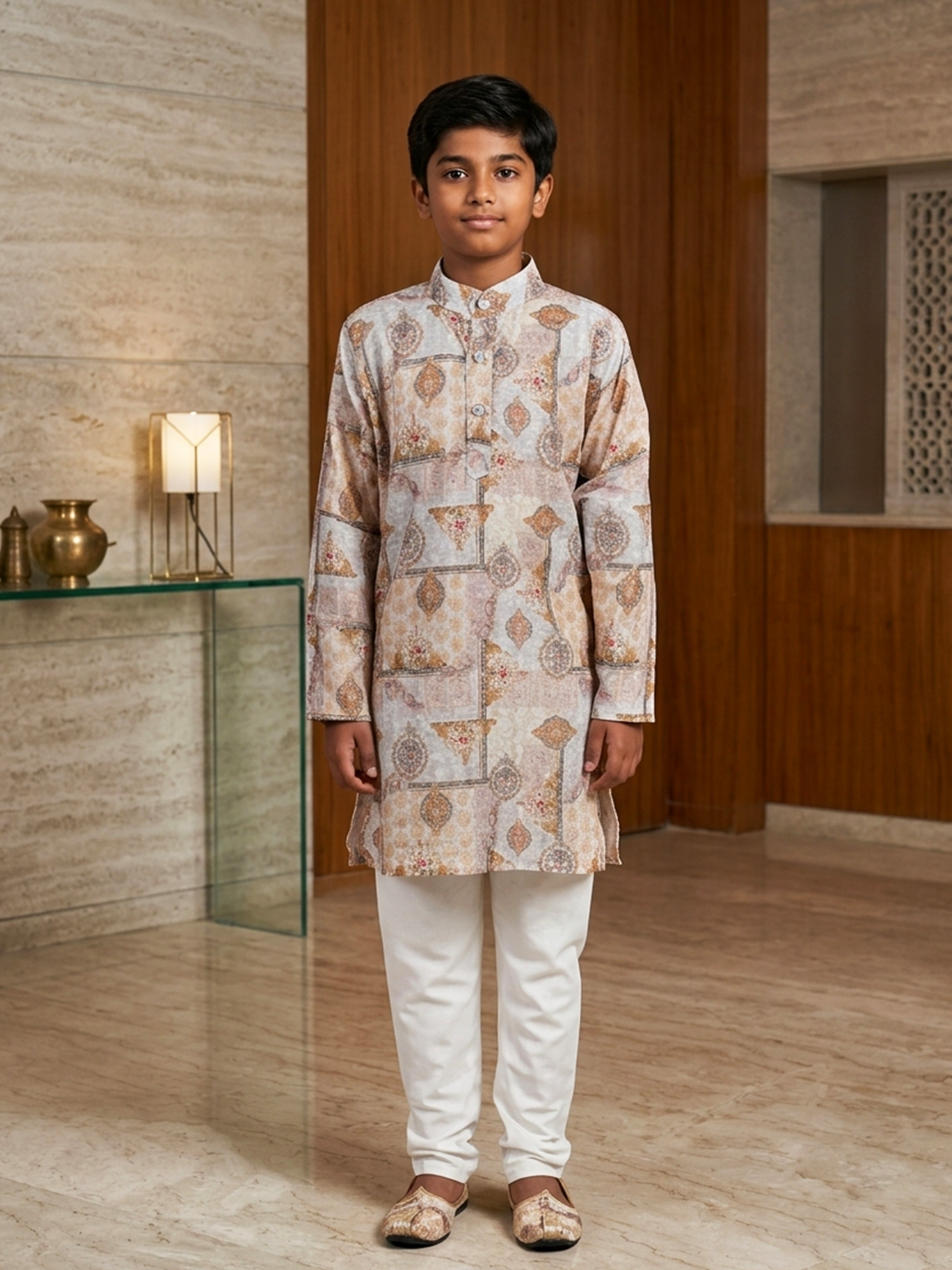 Boys Traditional Embroidered Kurta Pajama
