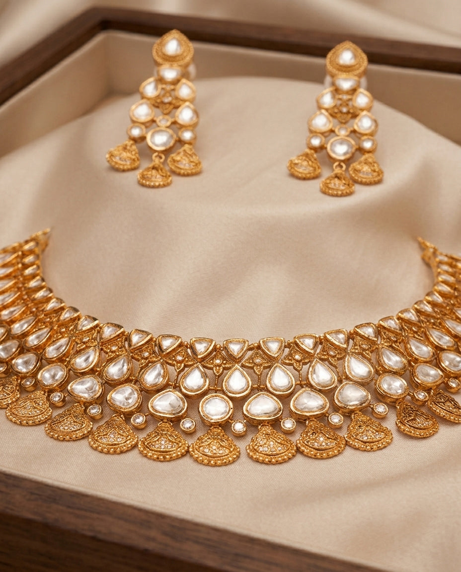 Regal Kundan-Studded Necklace set