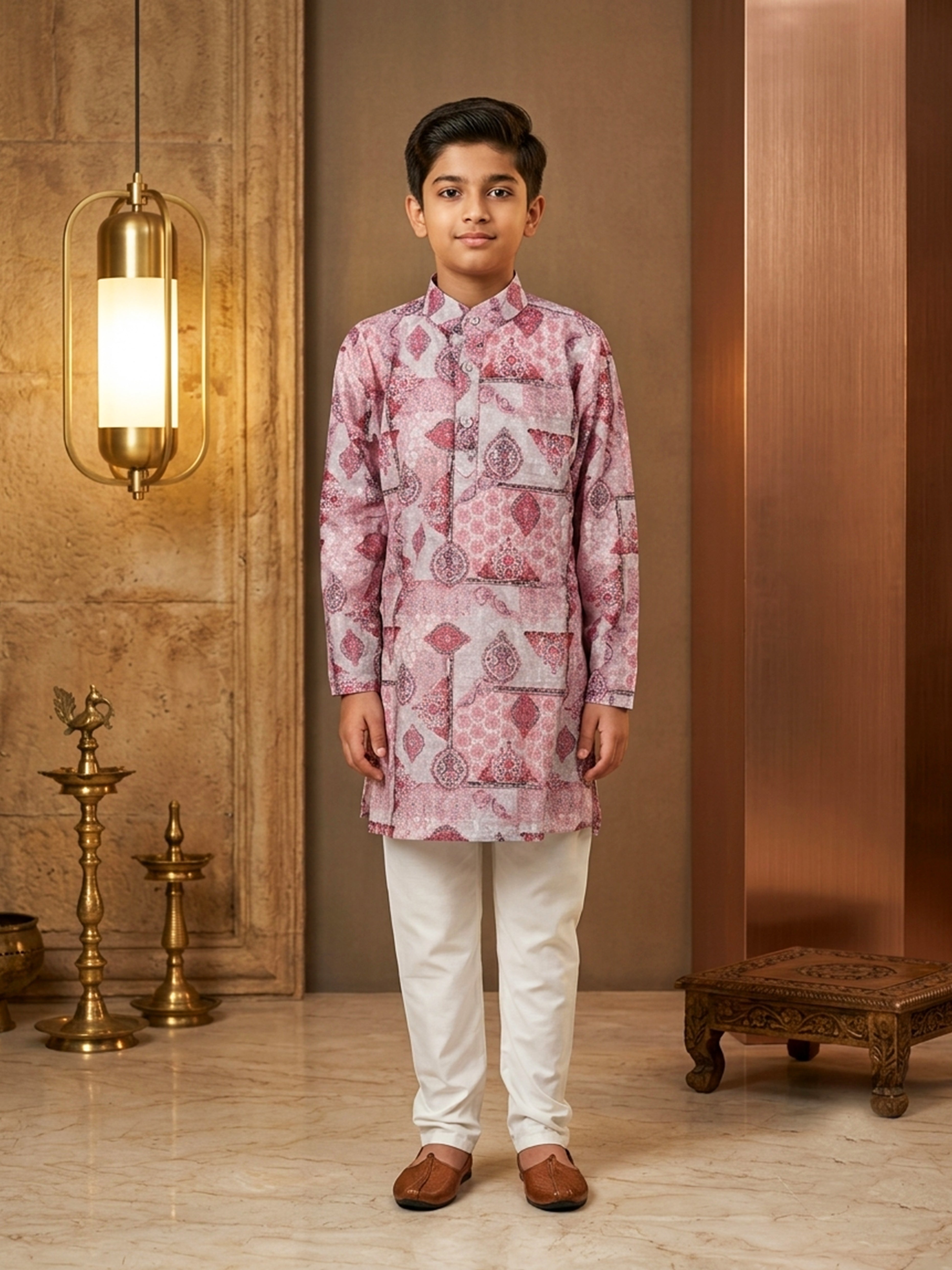 Boys Traditional Embroidered Kurta Pajama