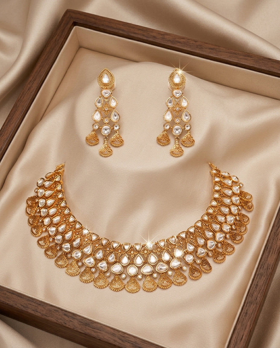 Regal Kundan-Studded Necklace set