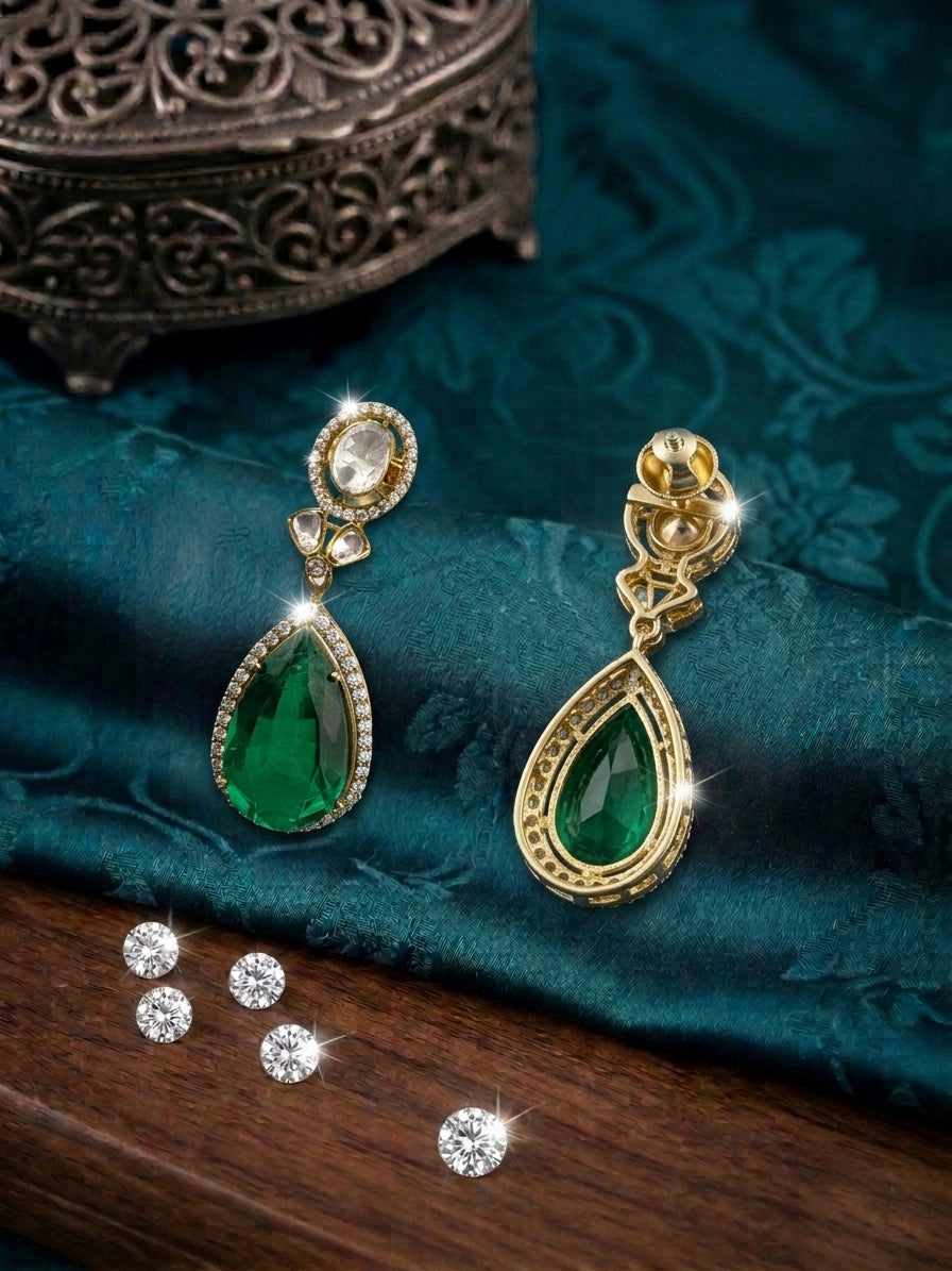 Emerald Nature Charm Earrings