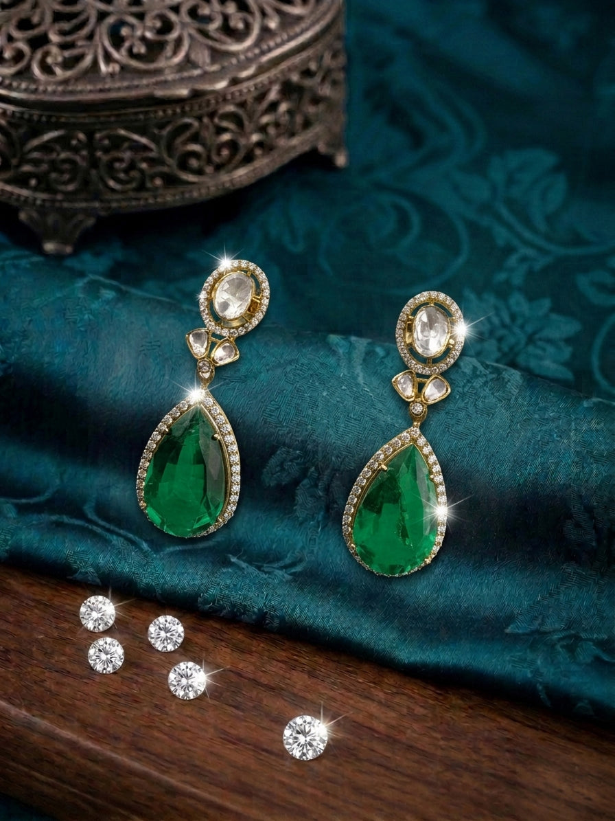 Emerald Nature Charm Earrings
