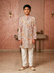 Floral Sequins Embroidered Cotton Kurta Pajama