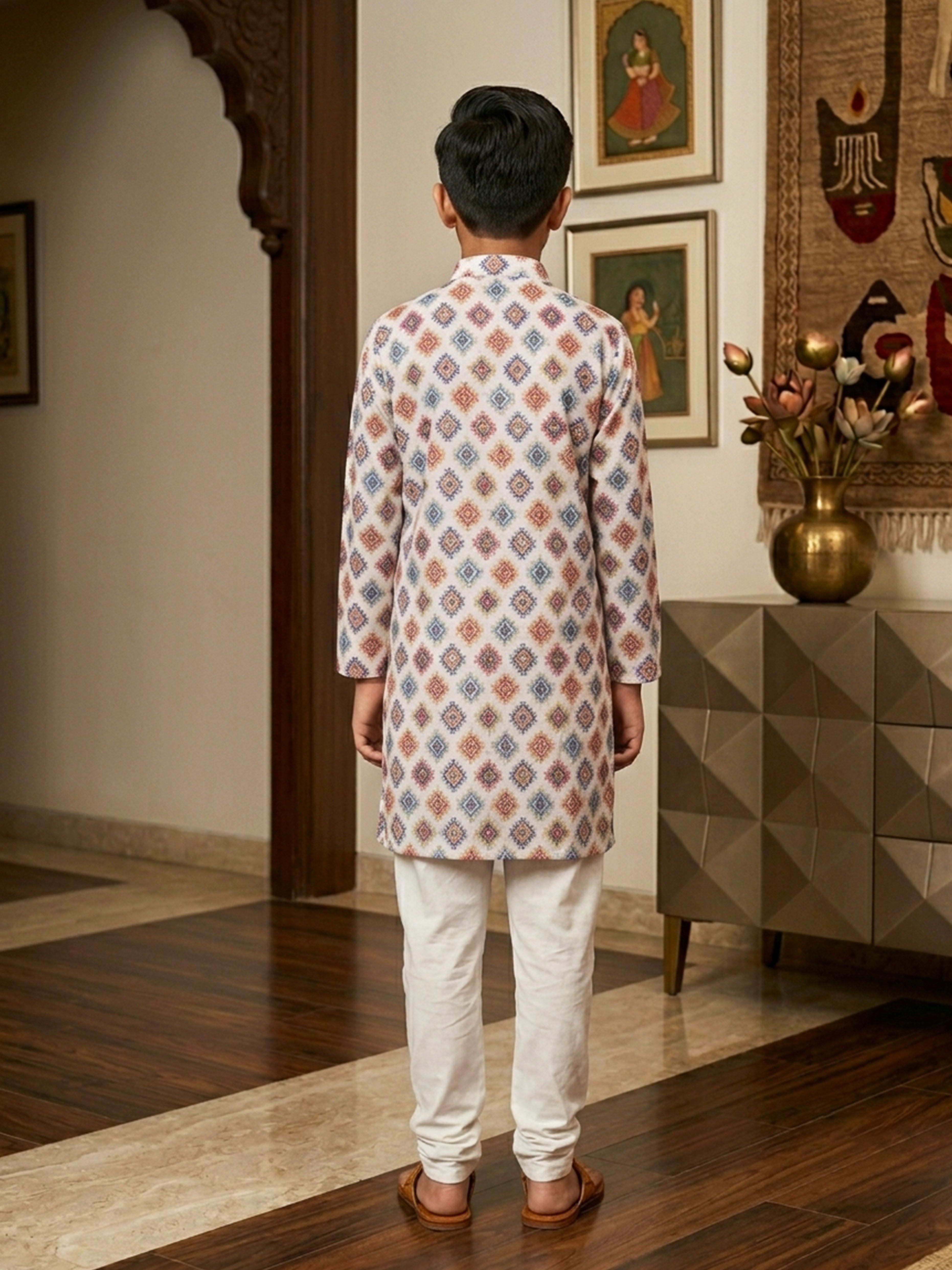 Boys Festive Embroidered Kurta Pajama Set