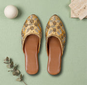 Two Tone Artisan Yellow Mules
