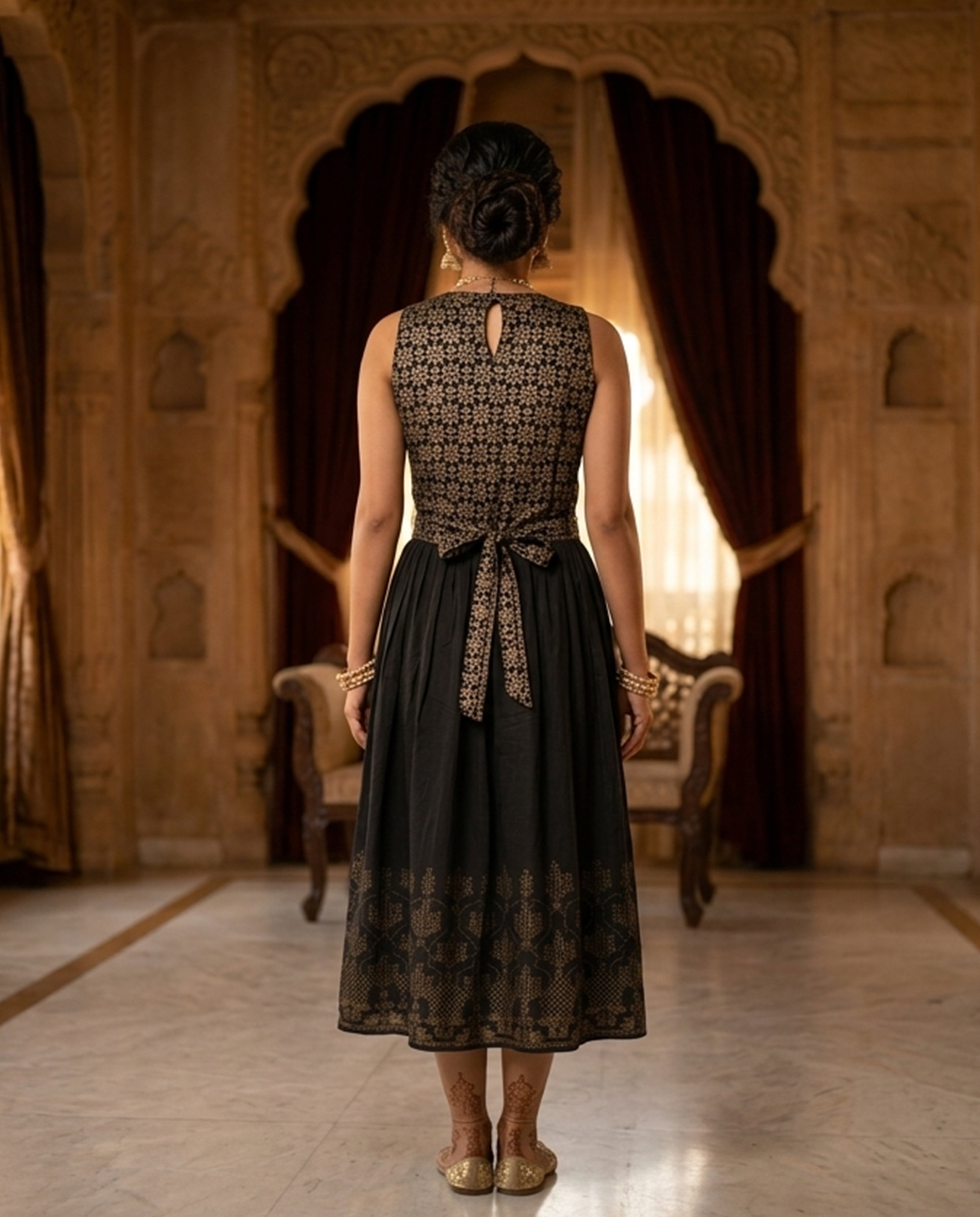Sleeveless Cotton Cocktail Gown