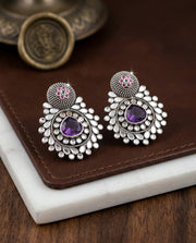 Silver Radiance Purple Earrings