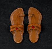 Tan Traditional Leather Kolhapuri Sandals