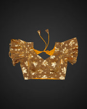 Jacquard Ruffle V Neck Readymade Blouse