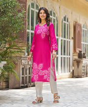 Botanical Print Cotton Kurta