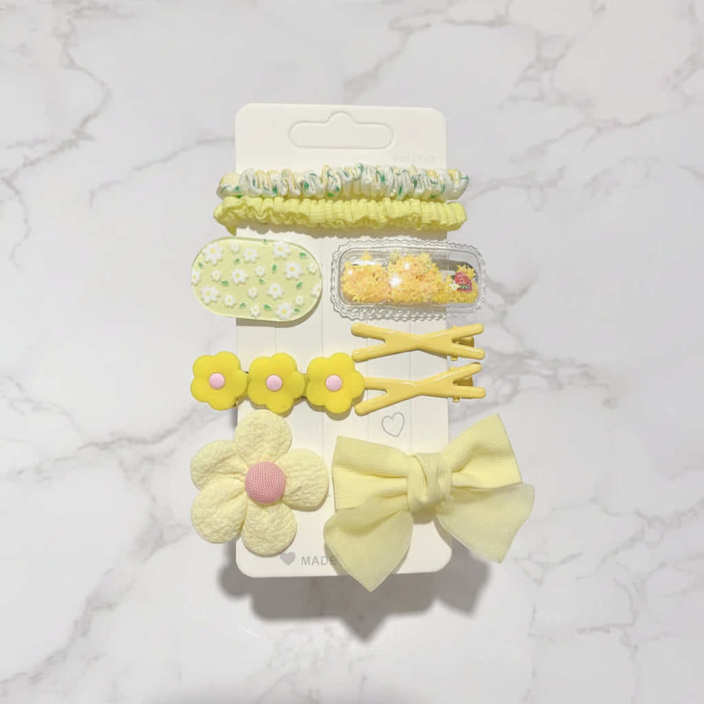 Yellow Flower Bow Knot Hair Clip for Kids