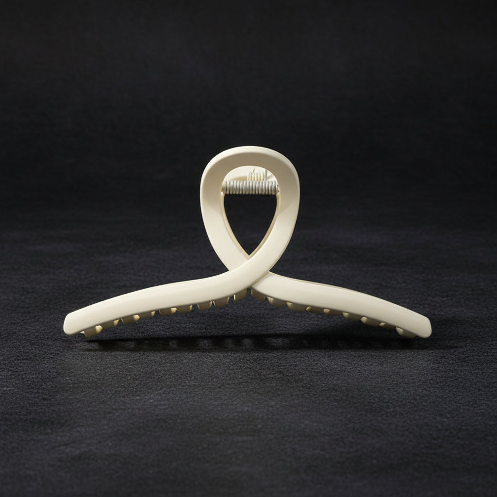 Geometric White Acrylic Hair Claw for Women