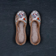 Cream Soft Fabric Round Toe Jutti