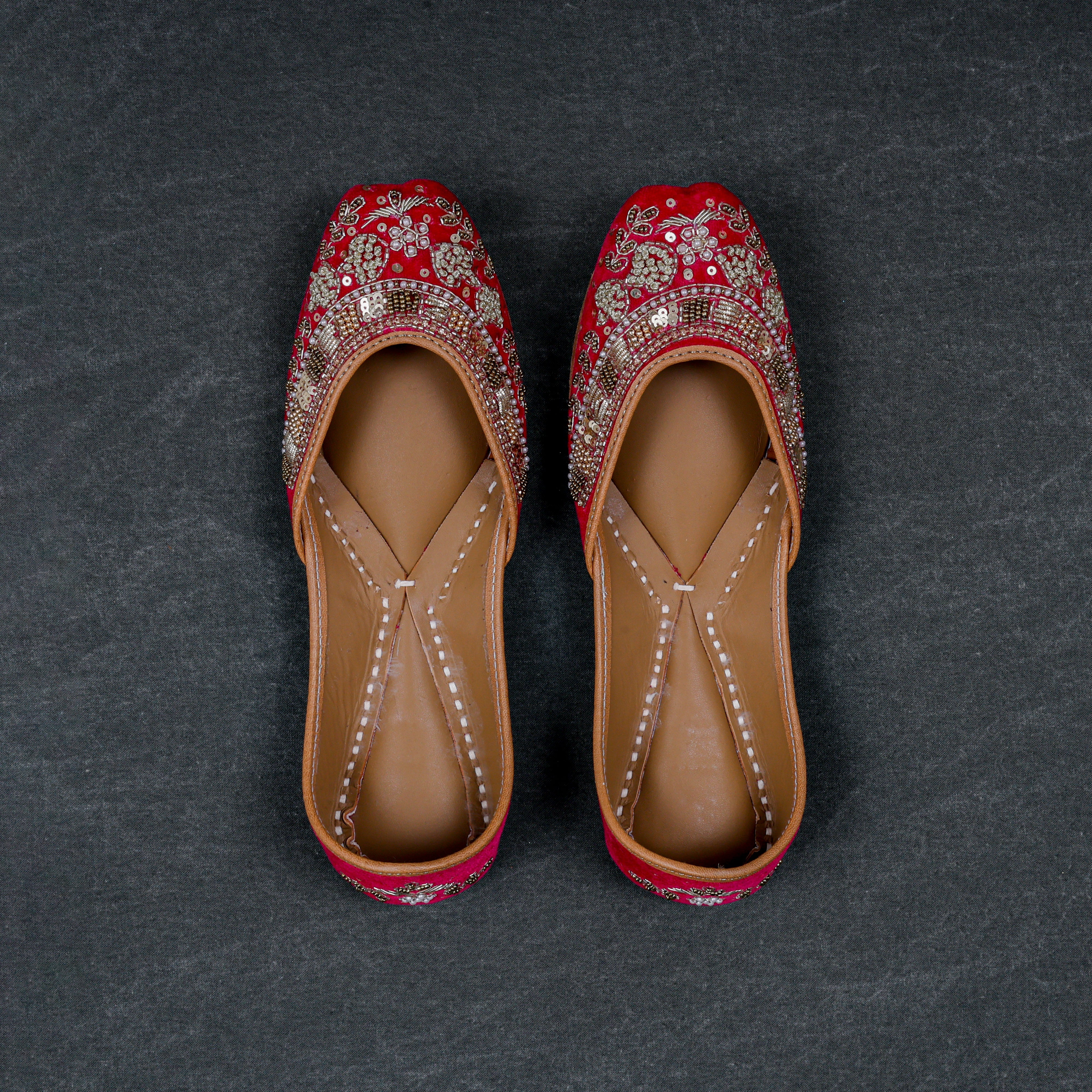 Rani Pink Velvet Fusion Jutti