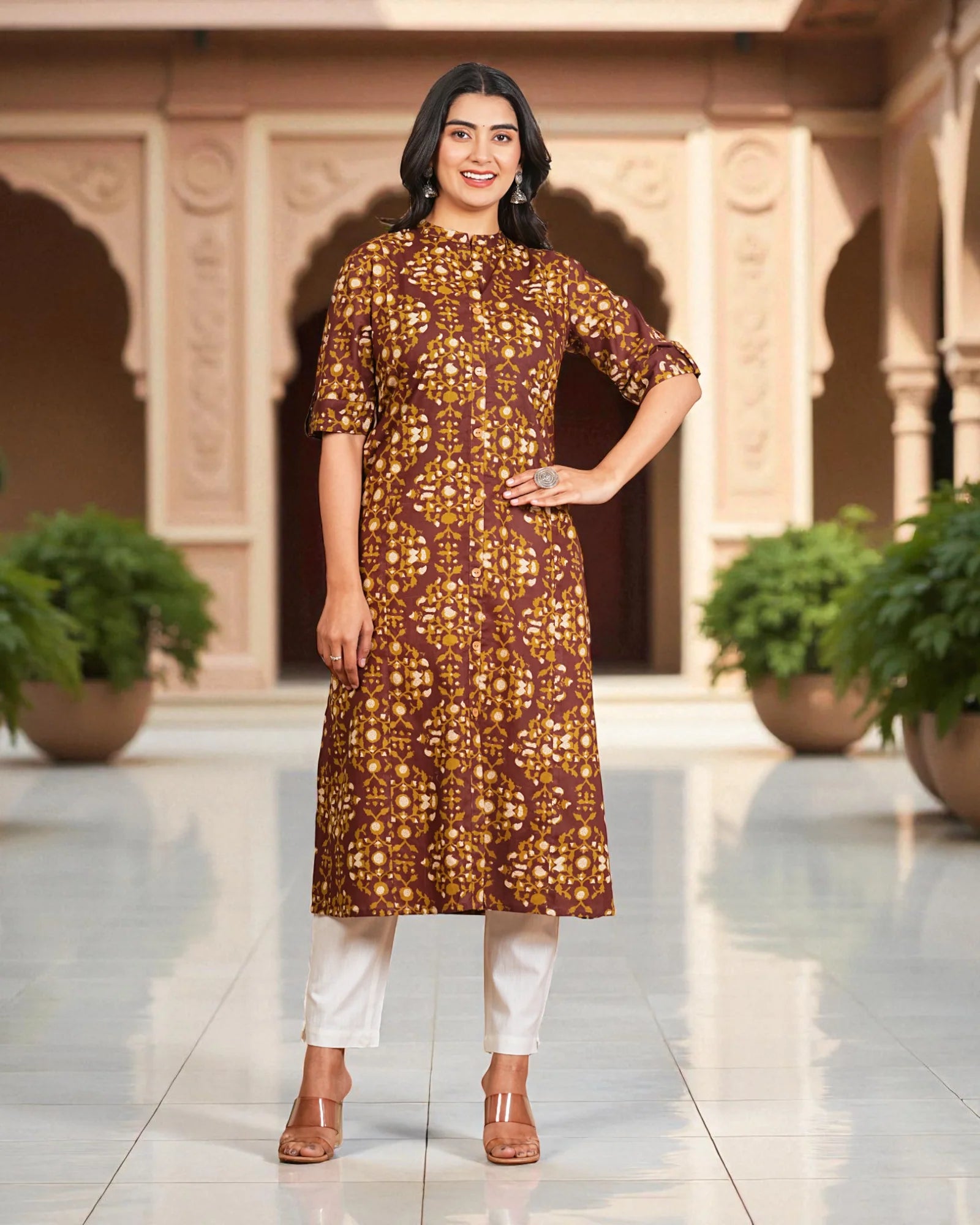 Cotton Thread Embroidered Kurta