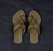Olive Green Artisan Kolhapuri Sandals