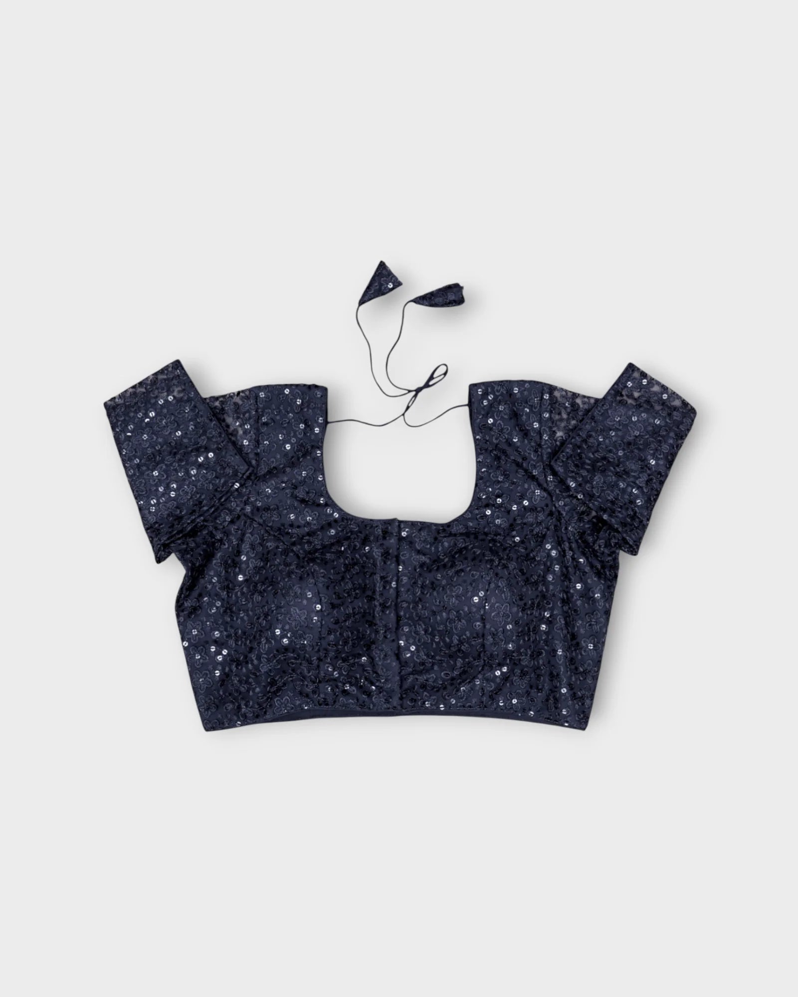 Embroidered Net U Neck Readymade Blouse