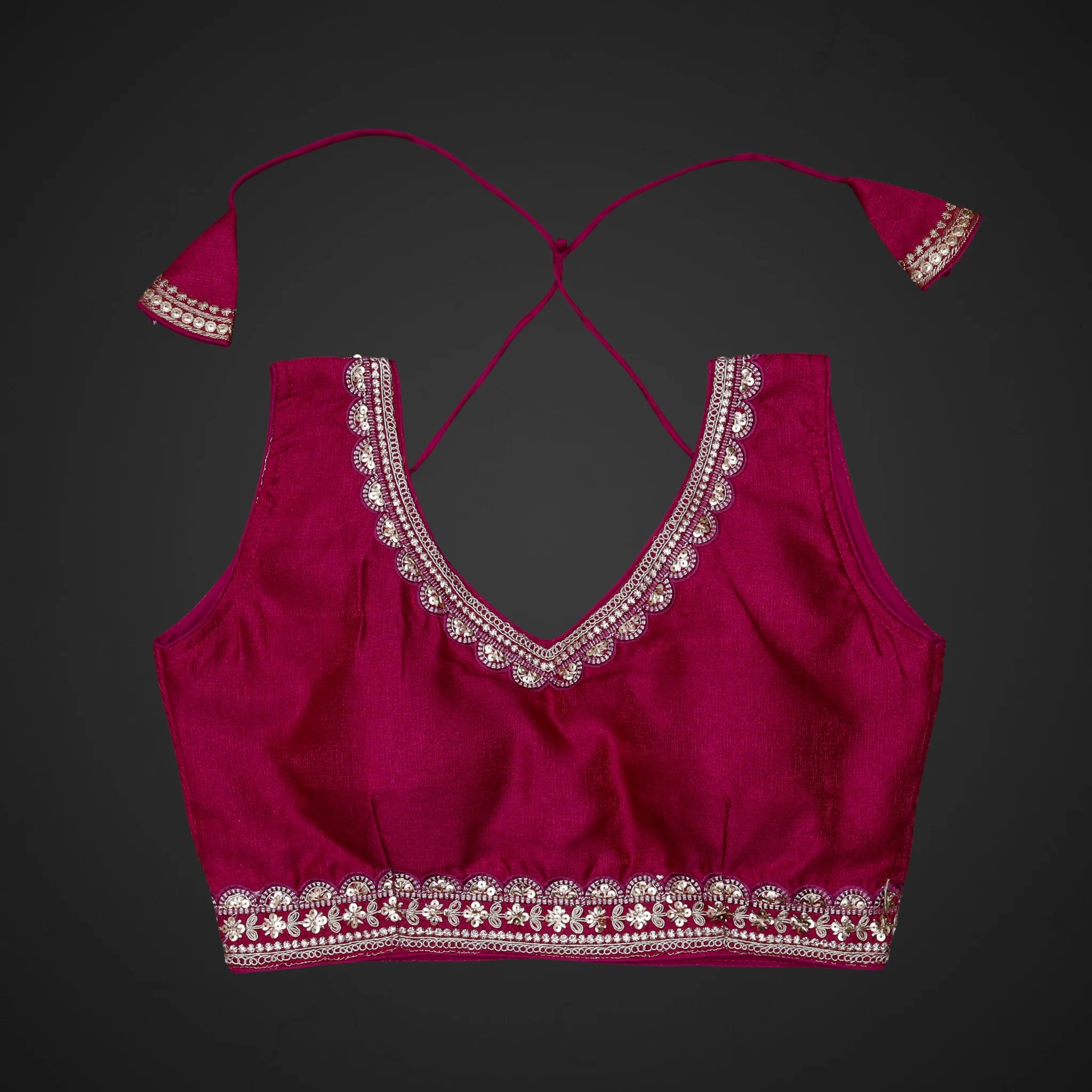 Phantom Silk V Neck Readymade Blouse
