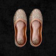 Gold Textured Handmade Ethnic Jutti