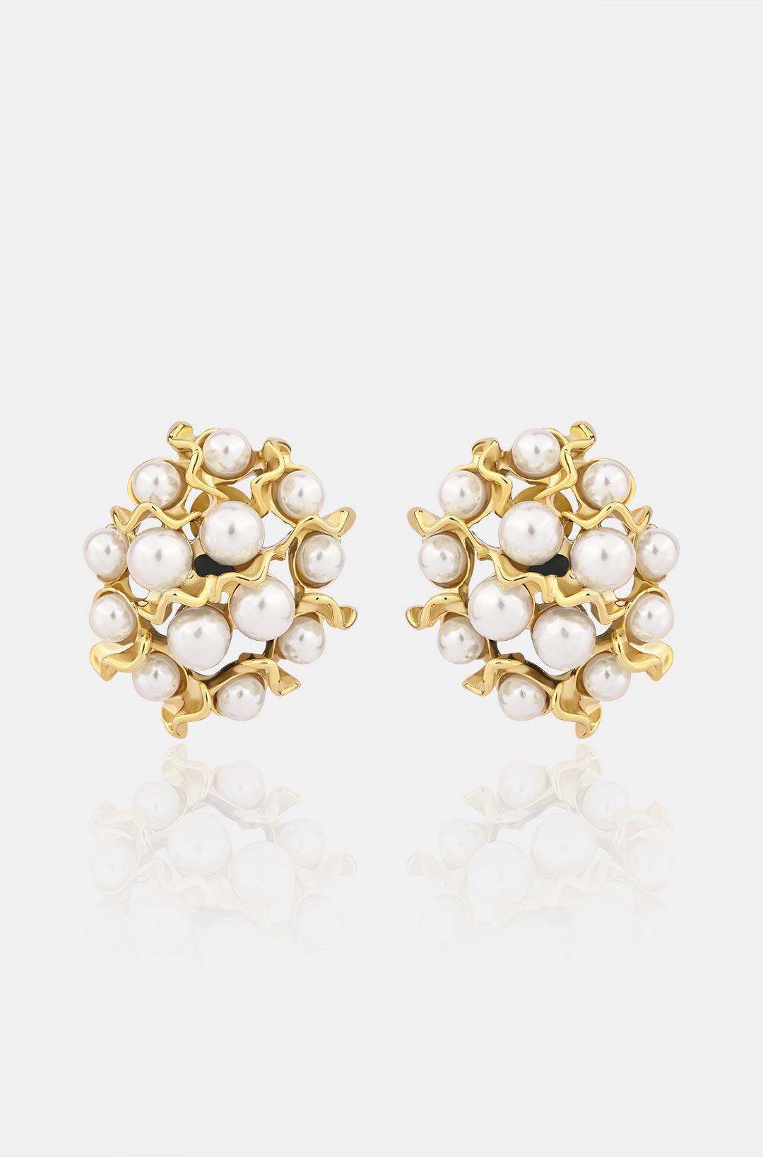 Pearlescent Stud Earrings - Dyulokha