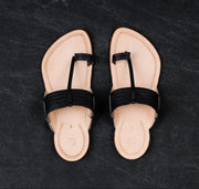 Cream Patent Leather Kolhapuri Sandals