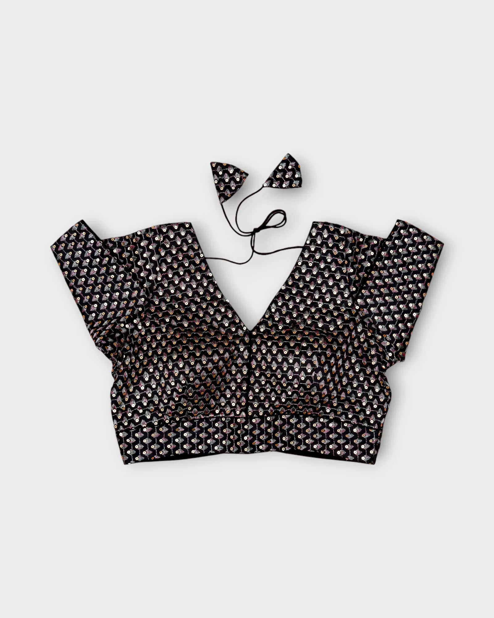 Silk V Neck Hook Back Readymade Blouse