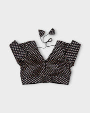 Silk V Neck Hook Back Readymade Blouse