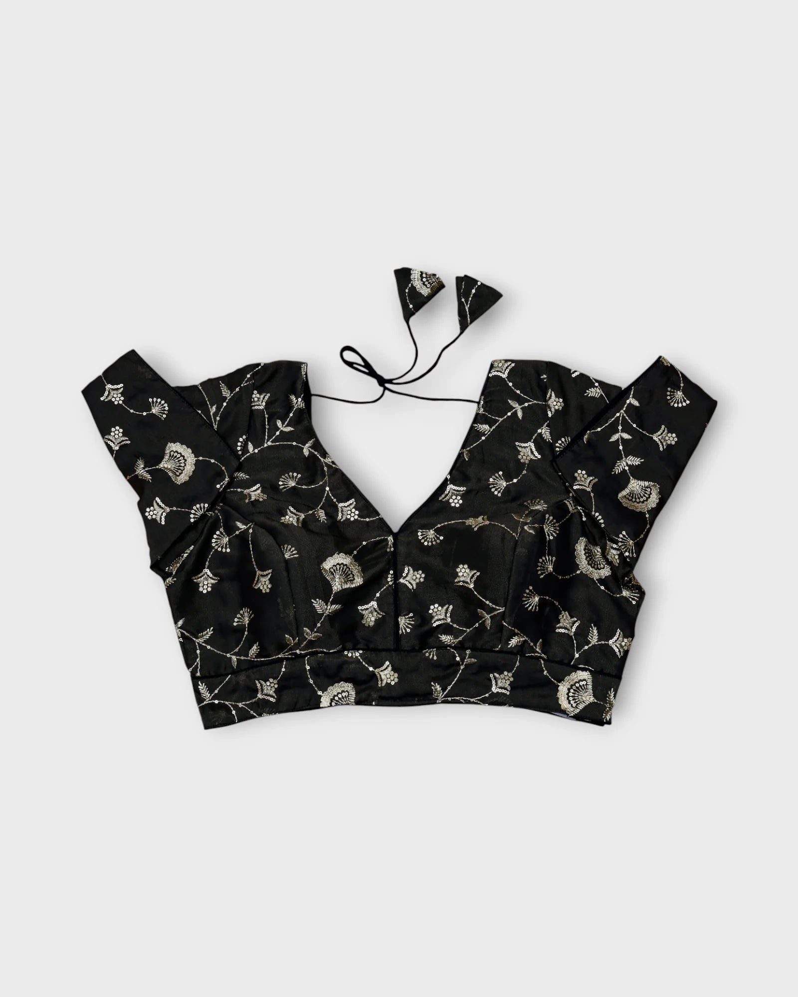 Silk V Neck Half Sleeve Readymade Blouse