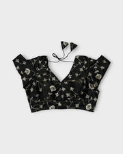 Silk V Neck Half Sleeve Readymade Blouse
