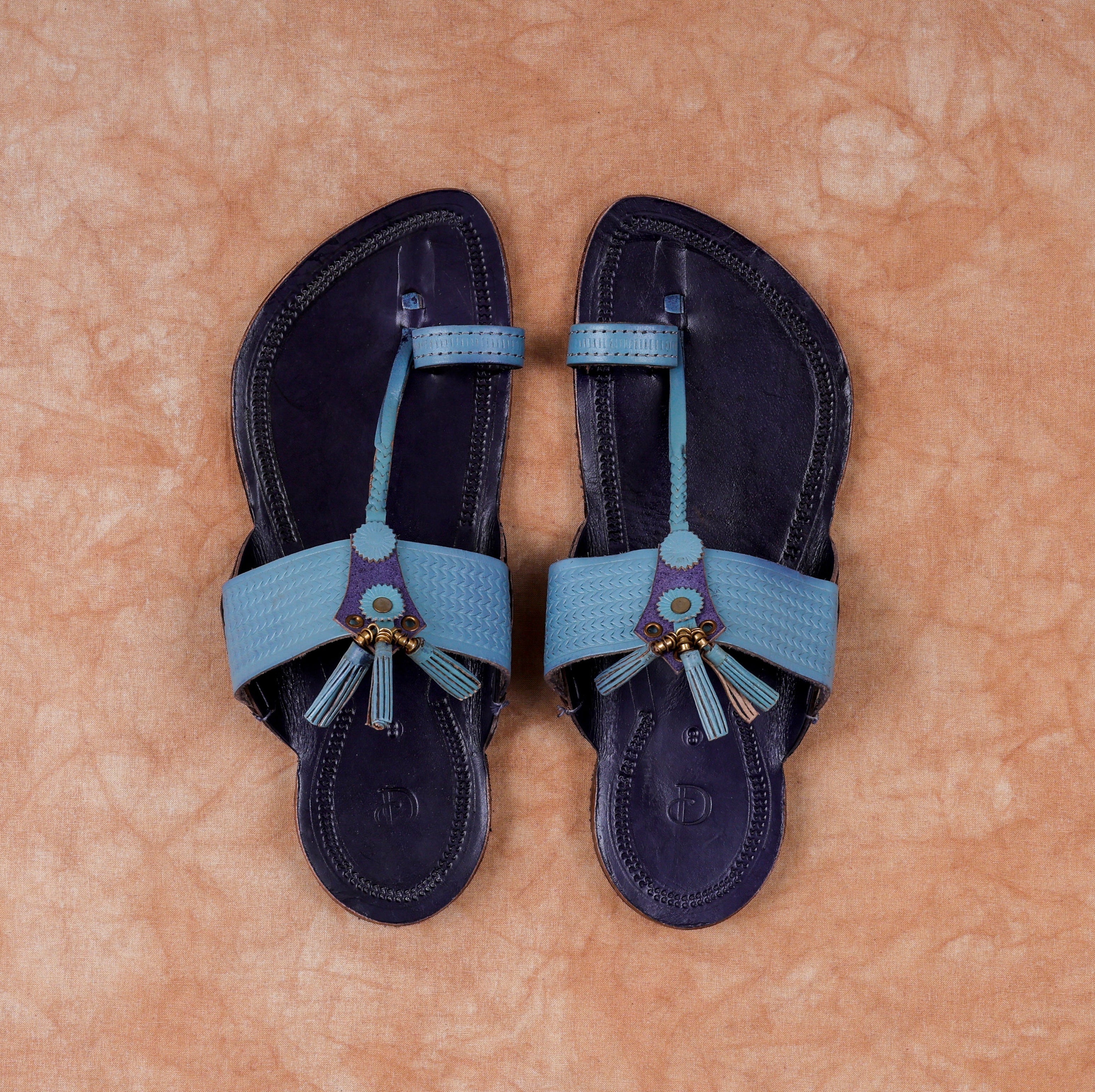 Blue Handcrafted Kolhapuri Sandals