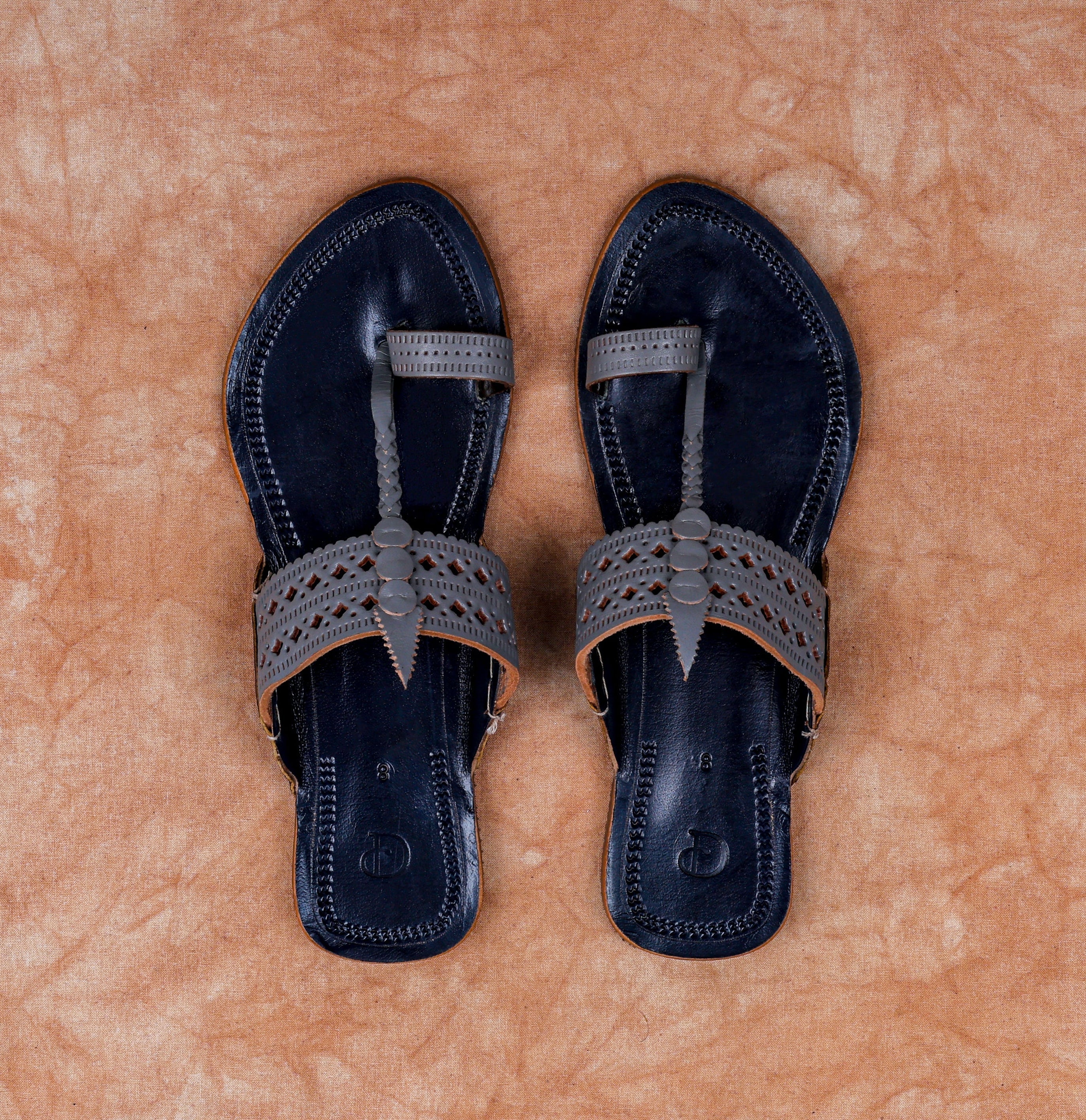 Black Leather Kolhapuri Sandals