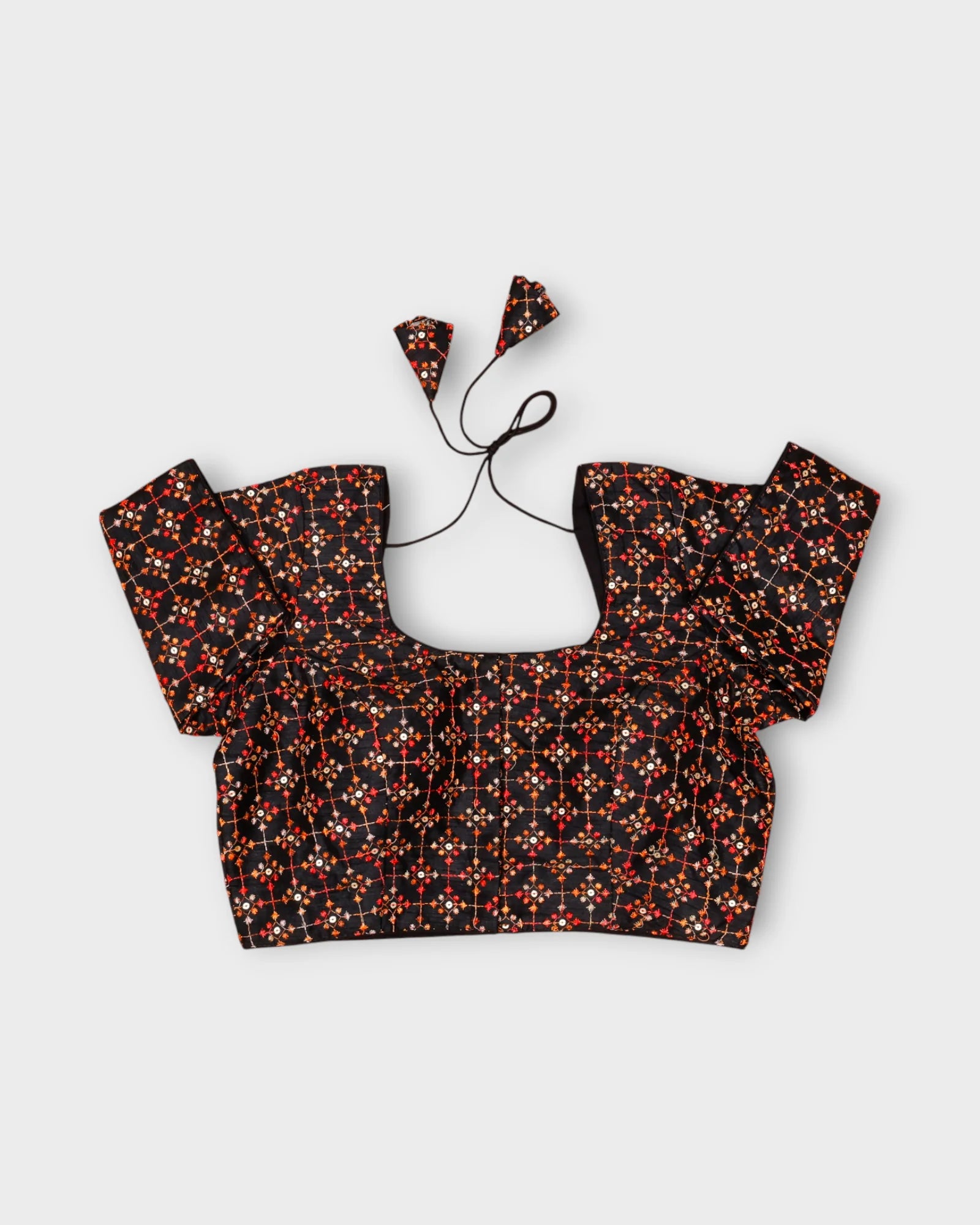 Raw Silk U Neck Back Design Readymade Blouse