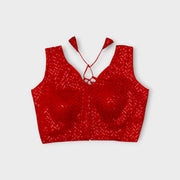 Georgette V Neck Cutout Readymade Blouse