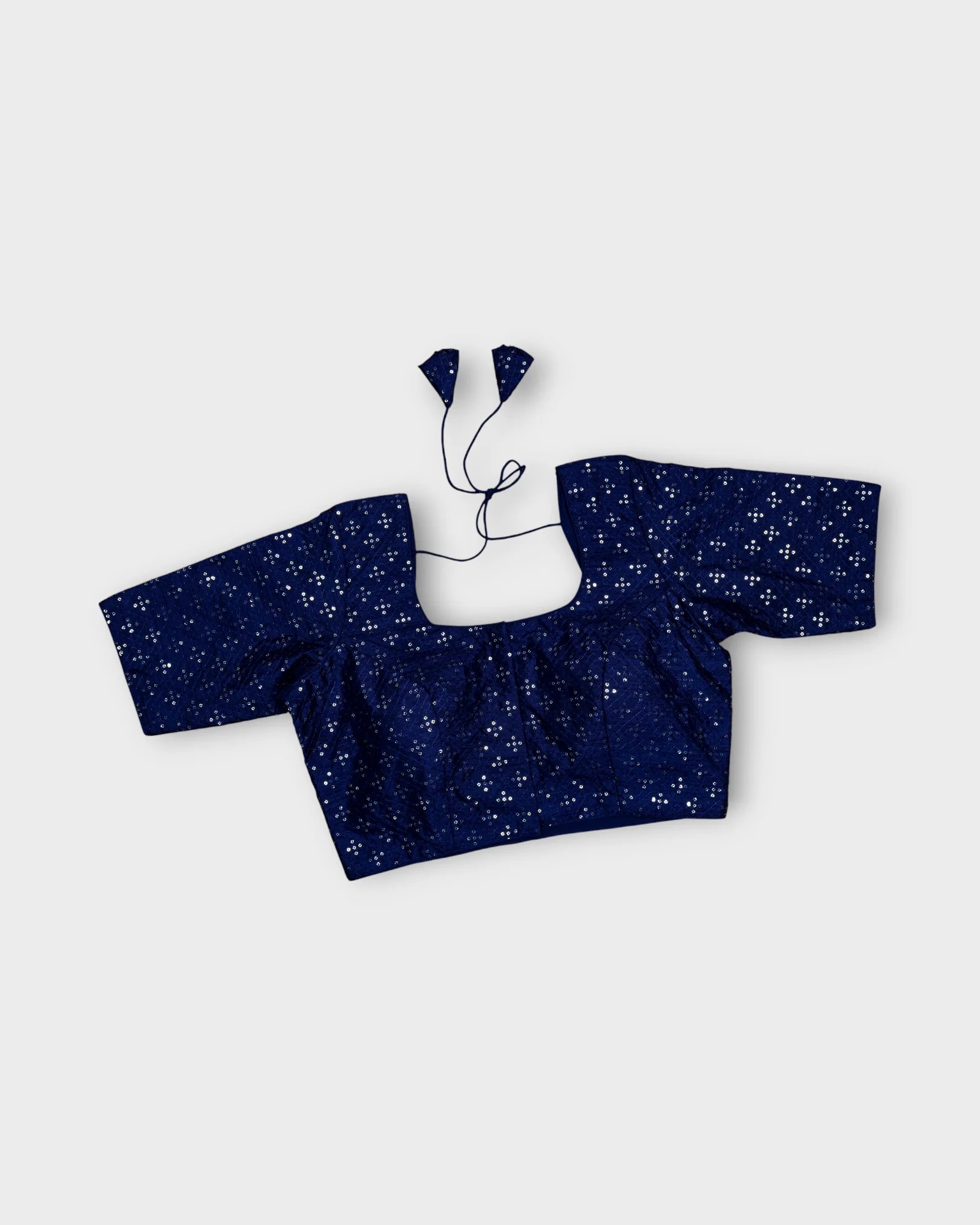 Raw Silk U Neck Deep Back Readymade Blouse