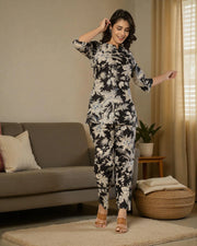Floral Print Cotton Cord Co-Ord Set