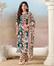Light Pink Cotton Printed Kurta Set