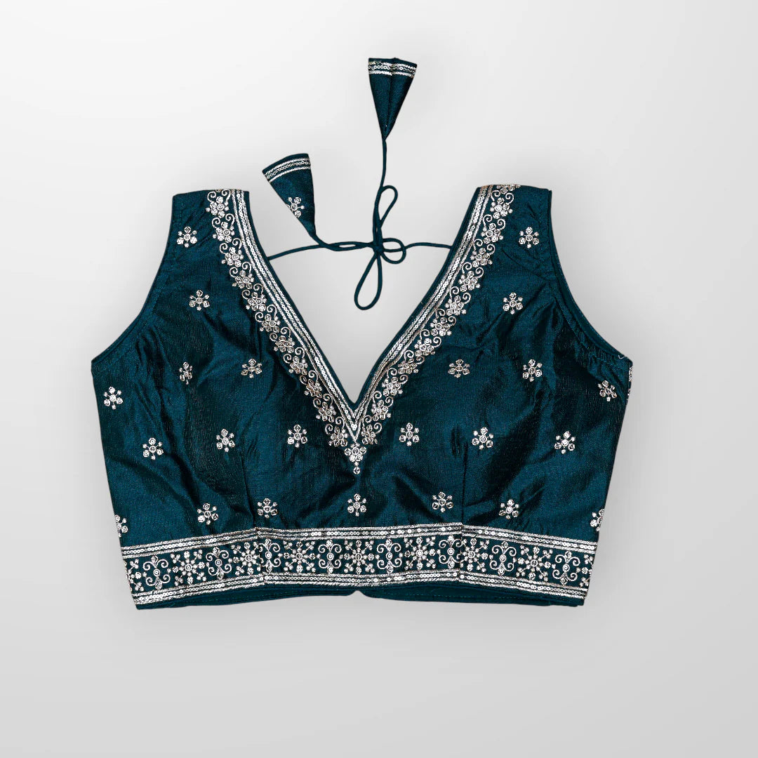 Unveil Charm Phantom Silk V Neck Blouse